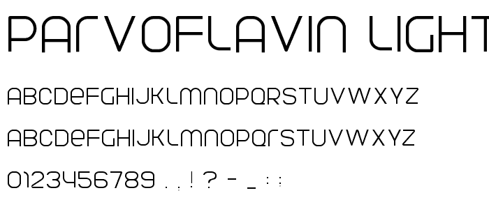 Parvoflavin Light font